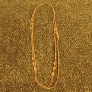 Monet long gold tone Vintage chain women's necklace